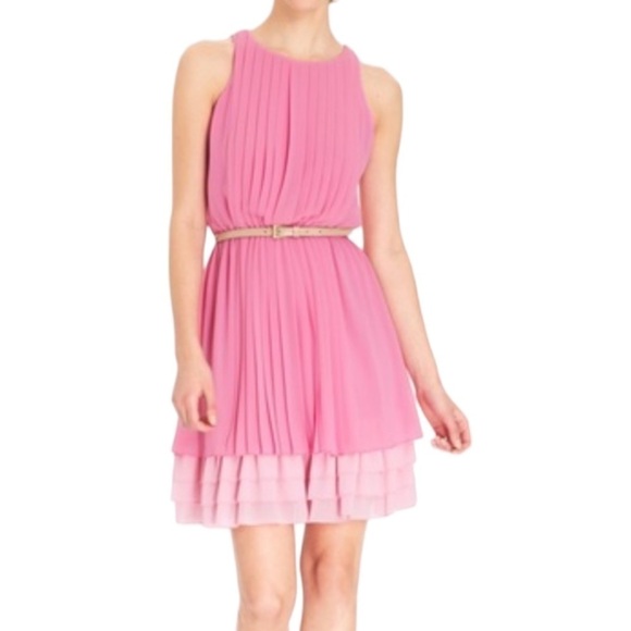 💕 NWT Jessica Simpson Pink Pleated Blouson Dress 💕 XS - Picture 1 of 8
